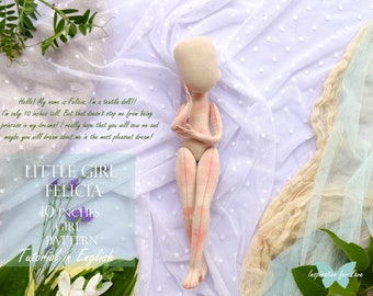 Pdf pattern tutorial doll 10 inches Felicia Cloth doll PDF Sewing Tutorial textile body doll handmade textile soft doll