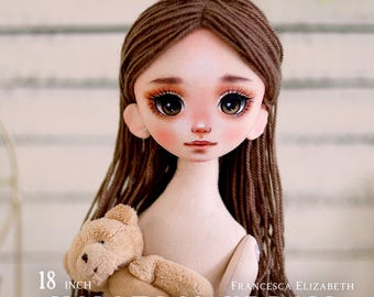 Video tutorial on drawing the face of a ragdoll Francesca Elizabeth 18" using a face template / Tutorial DIY painting the face of rag doll