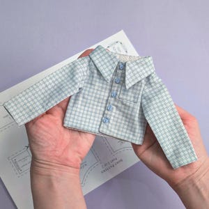PDF tutorial Shirt for 16” (40,5 cm) Boy or Girl doll / pattern boys or girls dolls shirt / Sewing shirt for doll / cloth doll shirt pattern
