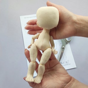 PDF tutorial Rosie 8,5” doll / Pattern rag doll / blank body doll / Sewing doll / cloth doll Pattern / DIY tutorial doll / Soft doll pattern