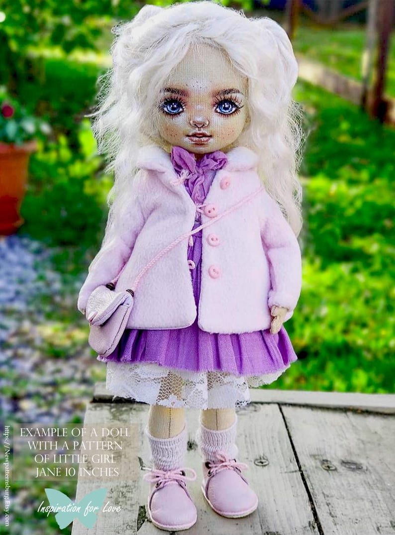 6 PDF tutorials Jane doll for 10”, 12”, 14”, 16”, 18” and 20” dolls / Pattern doll / blank body doll / Sewing art doll / rag doll tutorial image 9