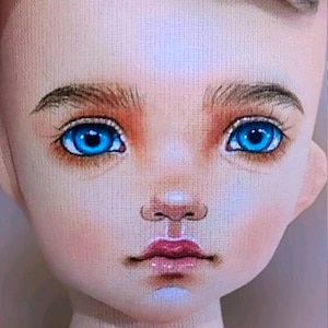 Video tutorial on drawing the face of a ragdoll Jonathan using a face template / Tutorial on DIY painting the face of a art ragdoll