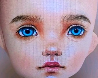 Video tutorial on drawing the face of a ragdoll Jonathan using a face template / Tutorial on DIY painting the face of a art ragdoll