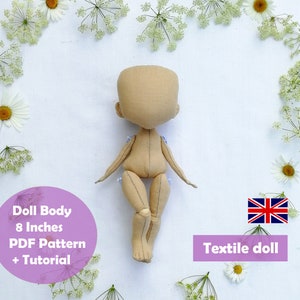 PDF tutorial doll pdf pattern doll pdf sewing doll PDF ragdoll body art DIY pattern tutorial cloth doll Pattern textile doll making