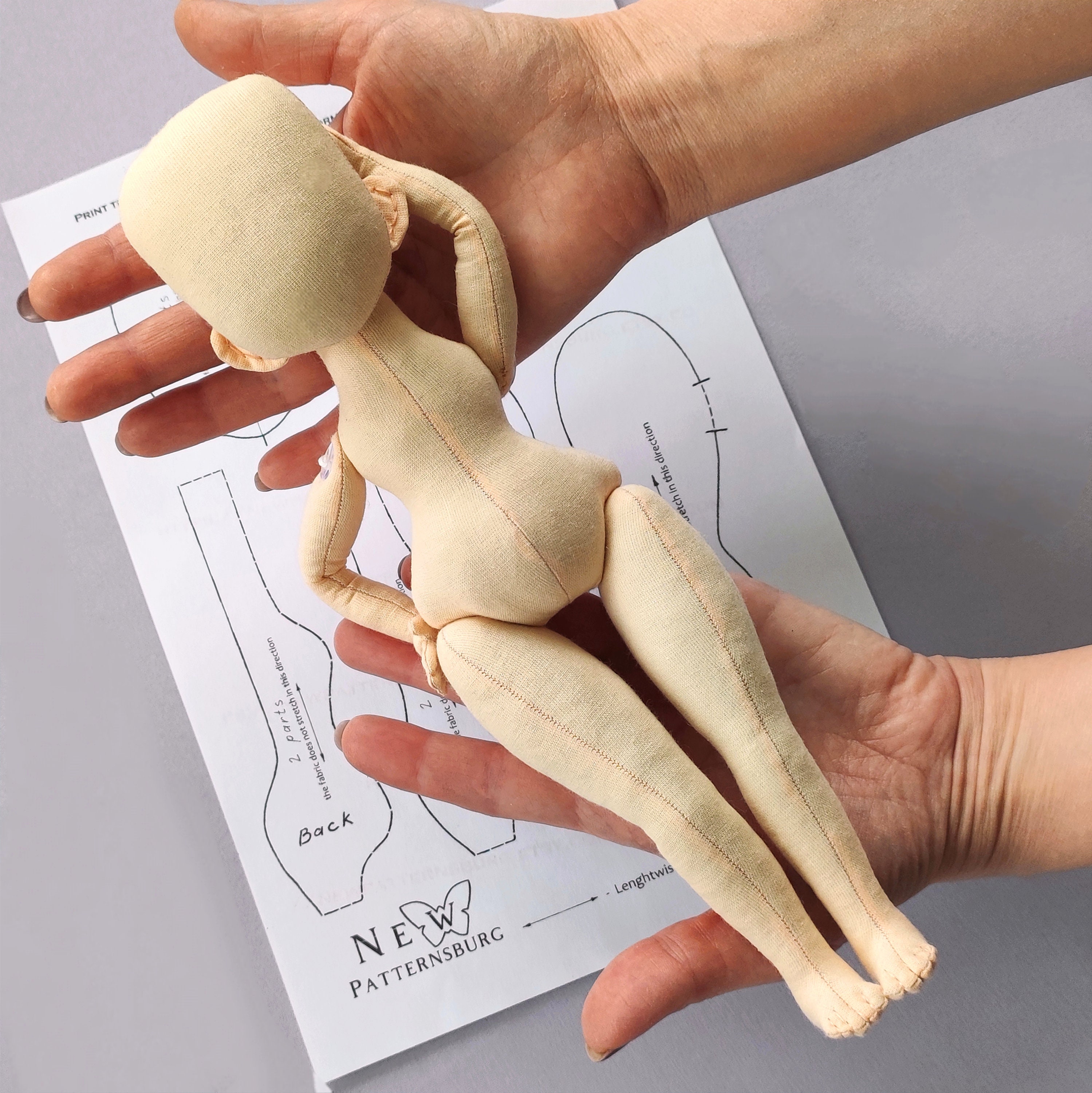 PDF tutorial Emily 11,5” doll / Tutorial doll / blank body doll / Sewing doll / rag doll tutorial / DIY pattern doll / sewing doll pattern
