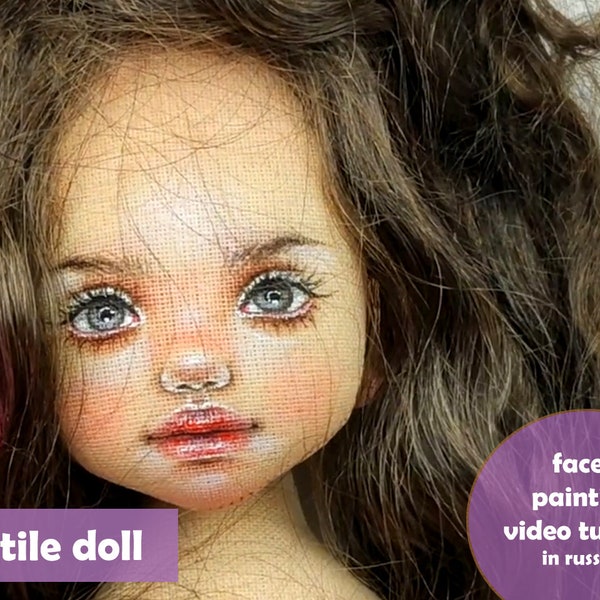 PDF video Shatenka face painting doll pdf pattern doll PDF Sewing pattern body doll pdf pattern tutorial Cloth Doll Pattern textile art doll