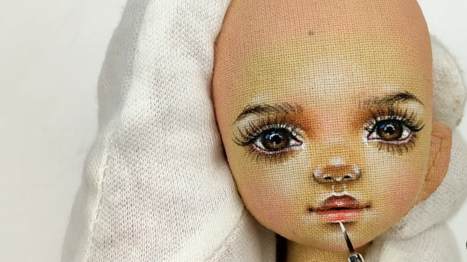 Face Painting Doll Tutorial How Make Face Textile Doll Video Etsy
