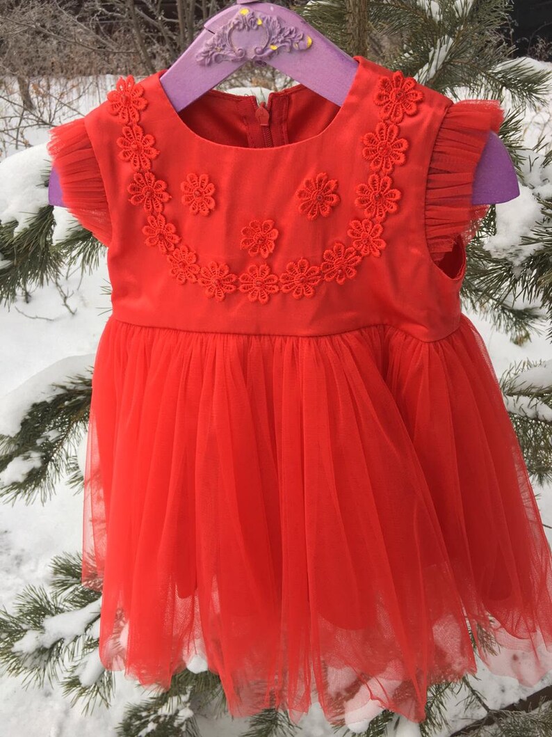 Rotes Kleid Baby rot Kleid Baby Kleid Weihnachten Kleid Tüll Etsy