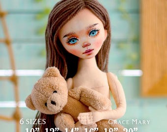 Tutorial on making a rag doll 10”, 12’, 14”, 16” 18” and 20” / Video tutorial on face painting with a face template / DIY woolen hairstyle