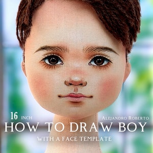Video tutorial on drawing the face of a ragdoll Alejandro using a face template / Tutorial on DIY painting the face of a textile art doll
