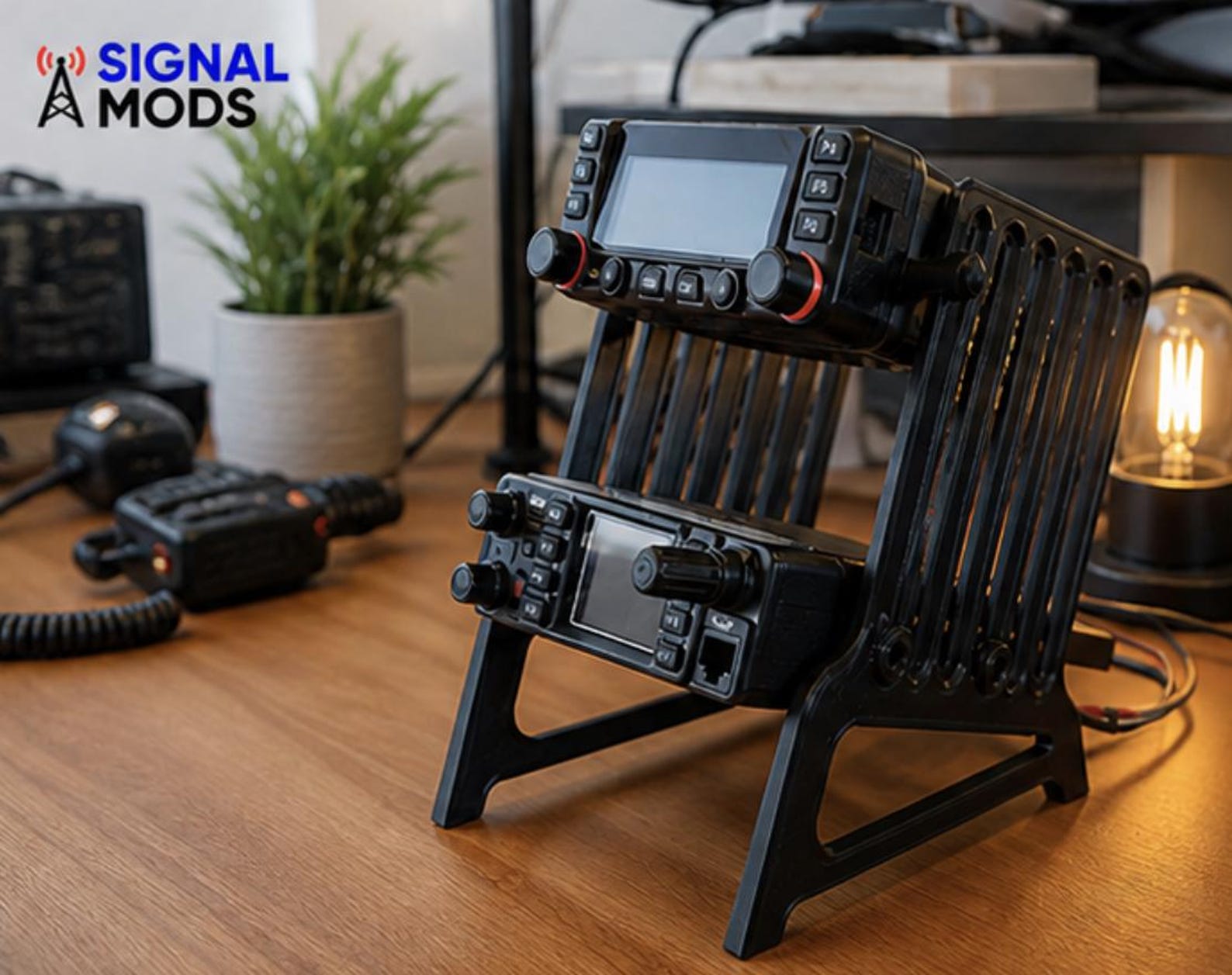 Universal Ham Radio Rack Stand – 45 Degree Desktop Mount for Mobile ...