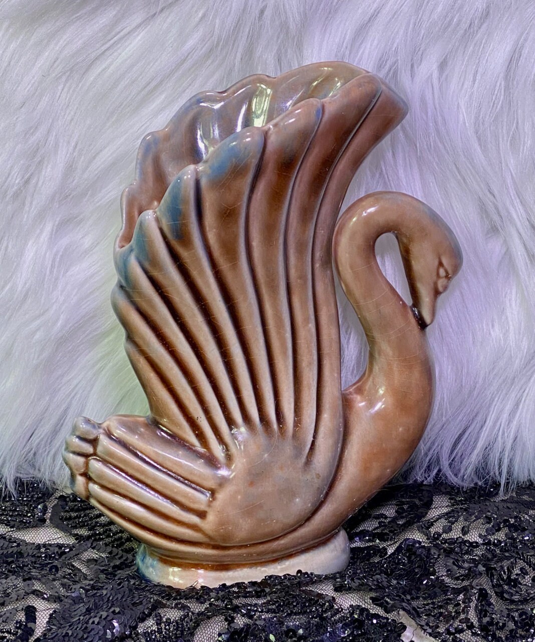 Vintage Ceramic Swan Vase or Planter Etsy