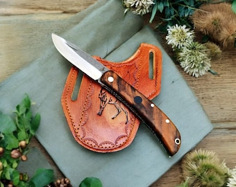 Handmade Folding Knife – N690 Steel Blade, Walnut Handle, Slipjoint Mechanism, Pocket Knife, EDC, Camping & Survival Gear, Gift for Him