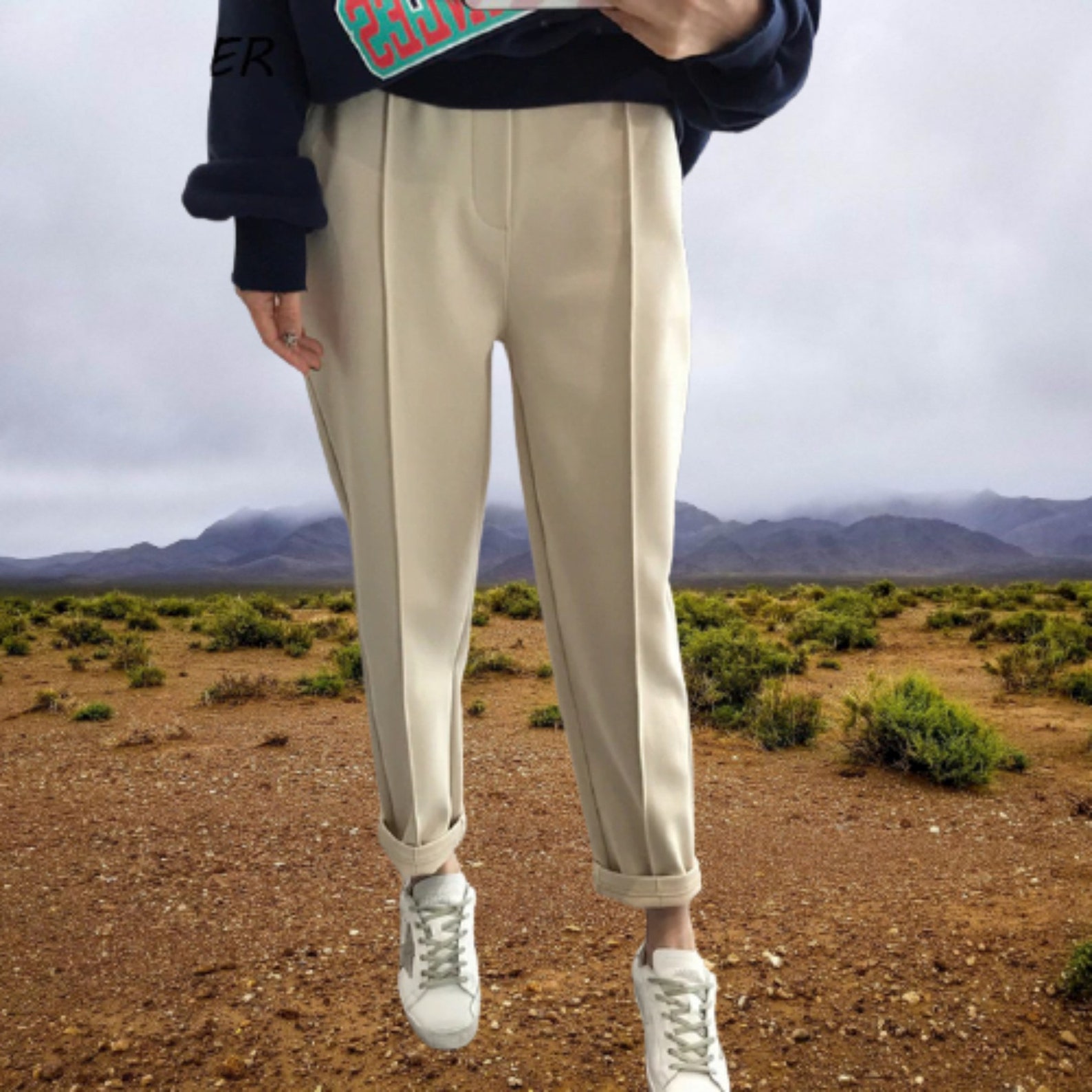 plus size wool pants