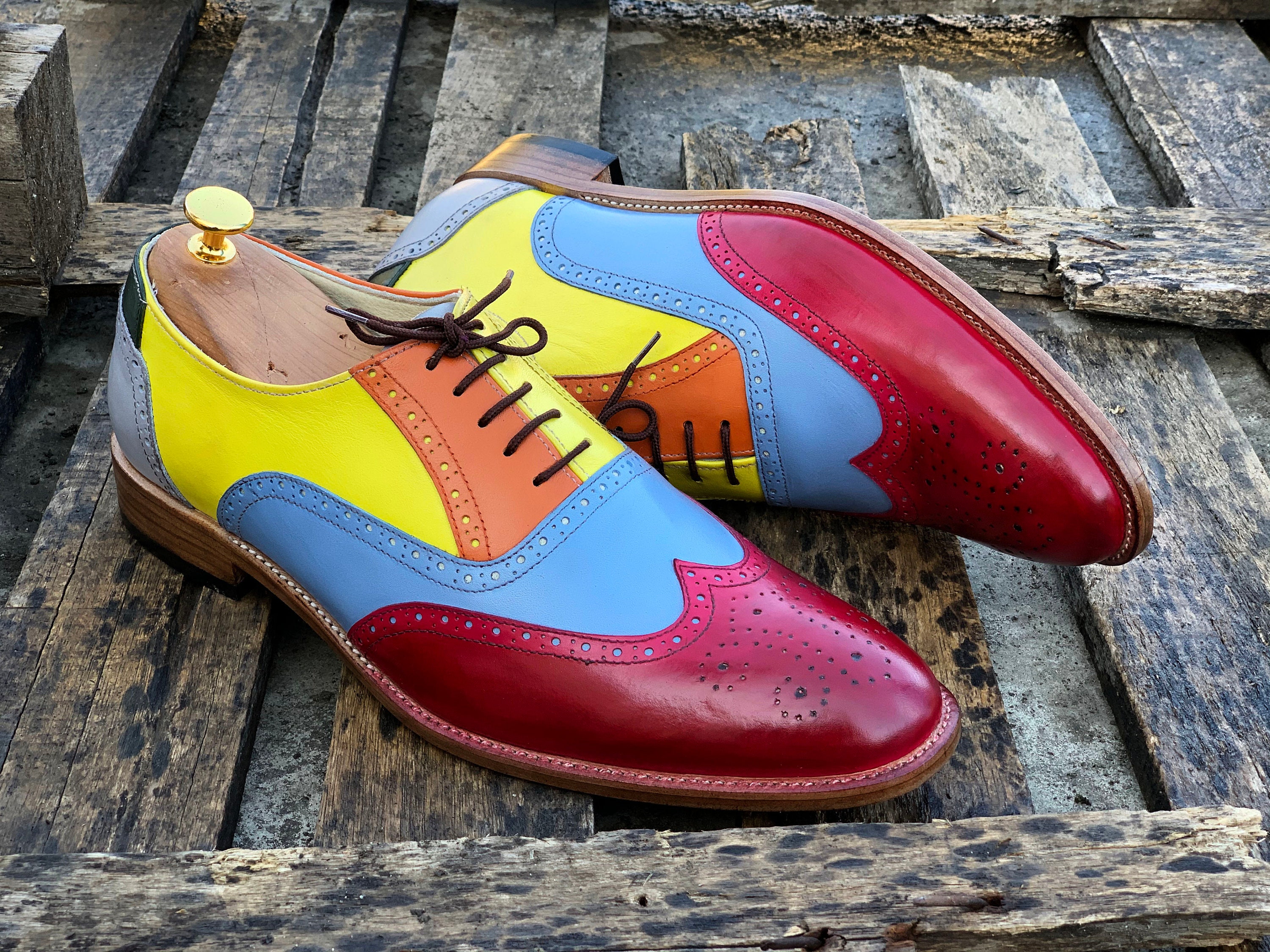 colorful wingtip shoes