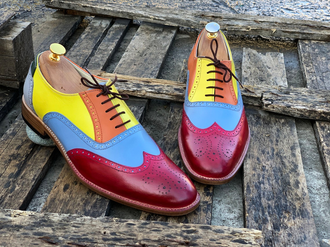 colorful wingtip shoes