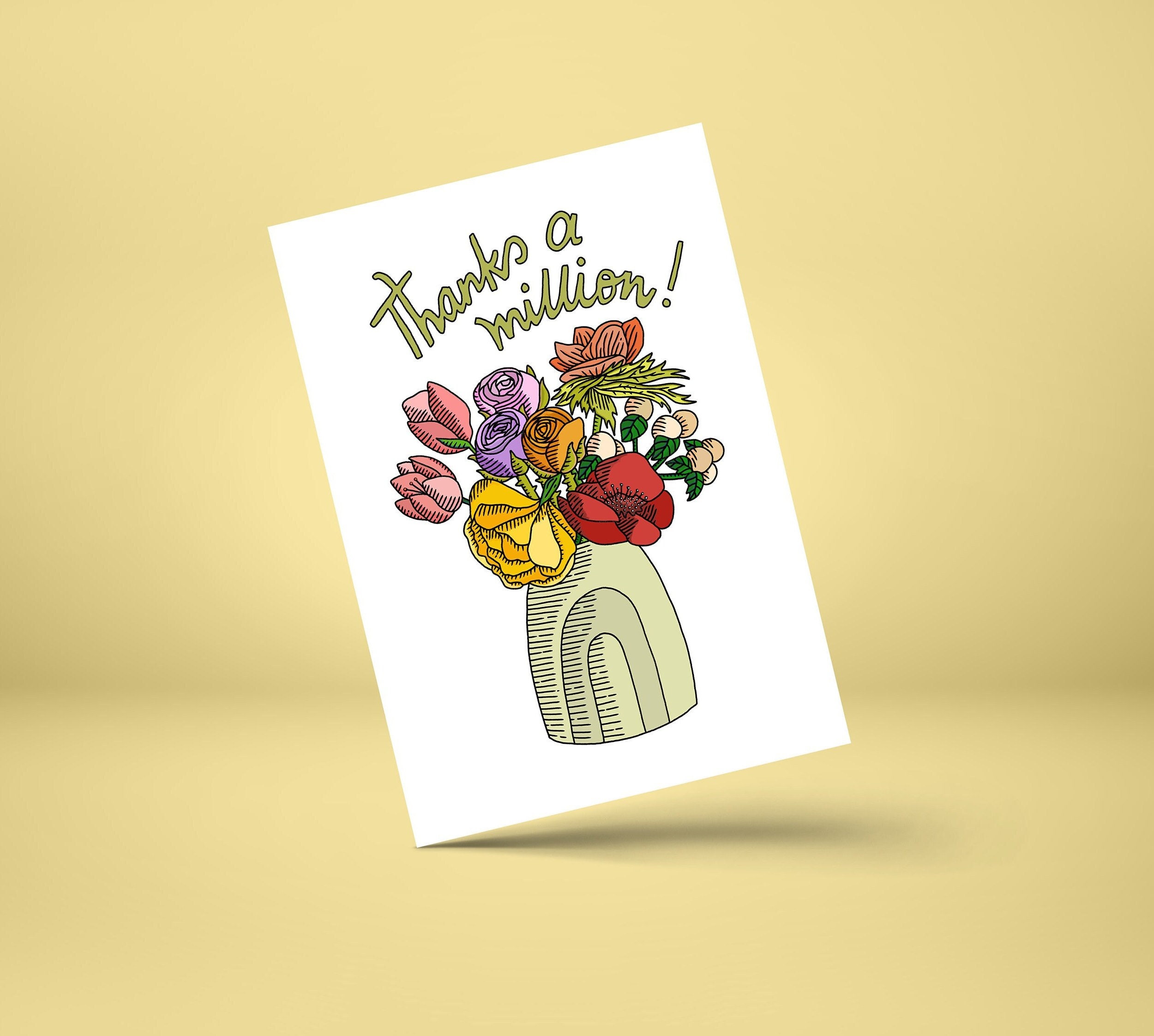 Thank you Card with EcoFriendly Packaging A6 Etsy