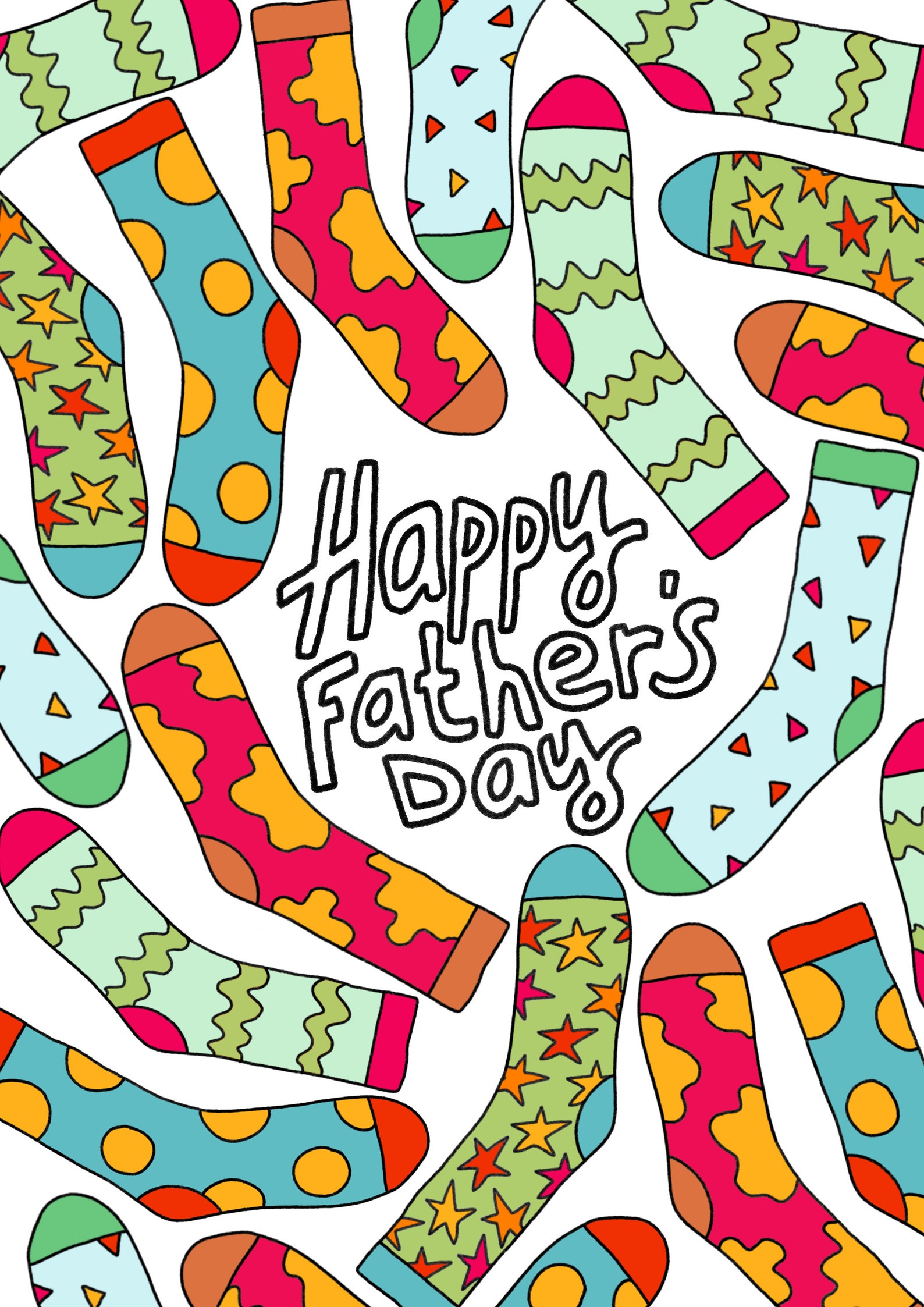 Father's Day Socks Greeting Card Etsy
