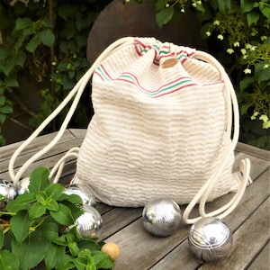 Backpack &quot;Kuddel&quot;, unique piece made from a historic linen sack, around 1900, hand-woven linen, sustainably made by hand
