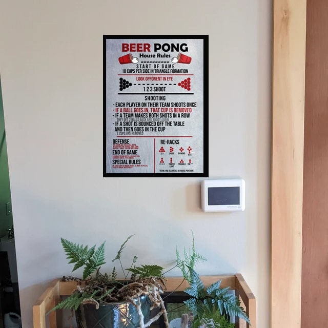 Beer Pong Rules Poster Etsy