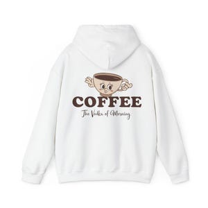 Morning's Vodka: Cheerful Coffee Cup Cartoon, Animated Coffee Mug Illustration, Anthropomorphic Beverage Art, Cute Caffeine Character