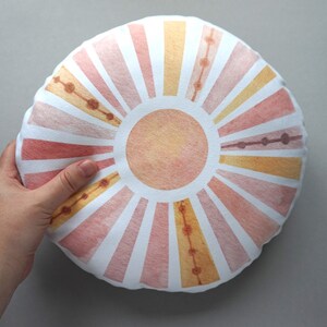 Boho style Sun round cushion, decorative double-sided accent pillow for kids room