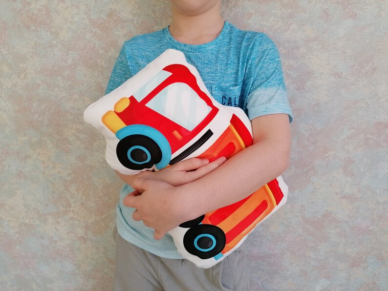 Dump Truck Shaped Pillow, Lorry Cushion for Kids, Decorative Double
