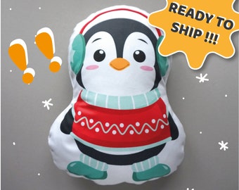 Décor de pépinière d’oreiller de jet de pingouin, cadeau merveilleux pour des enfants