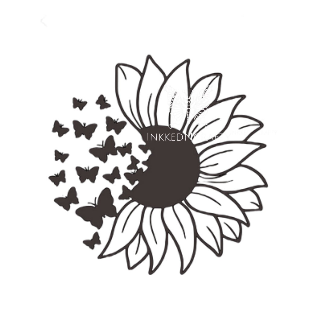 Sunflower Butterfly Car Decal Sunflower Decal Butterfly Etsy UK