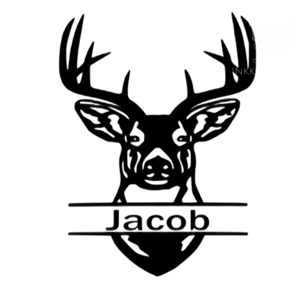 Deer with Name Decal | Deer Head Decal | Custom Decal | Hunting | Country Decal | Boyfriend Husband Gift | Hunting Decal | Hunter Decal