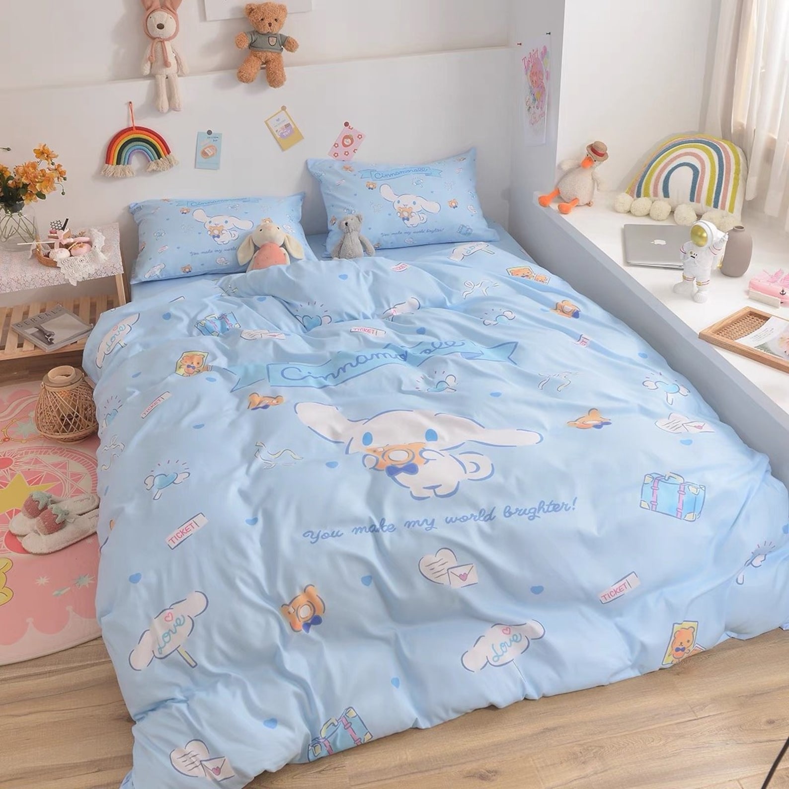 Light Blue Cinnamoroll Bedding Set Adorable Duvet Cover Etsy