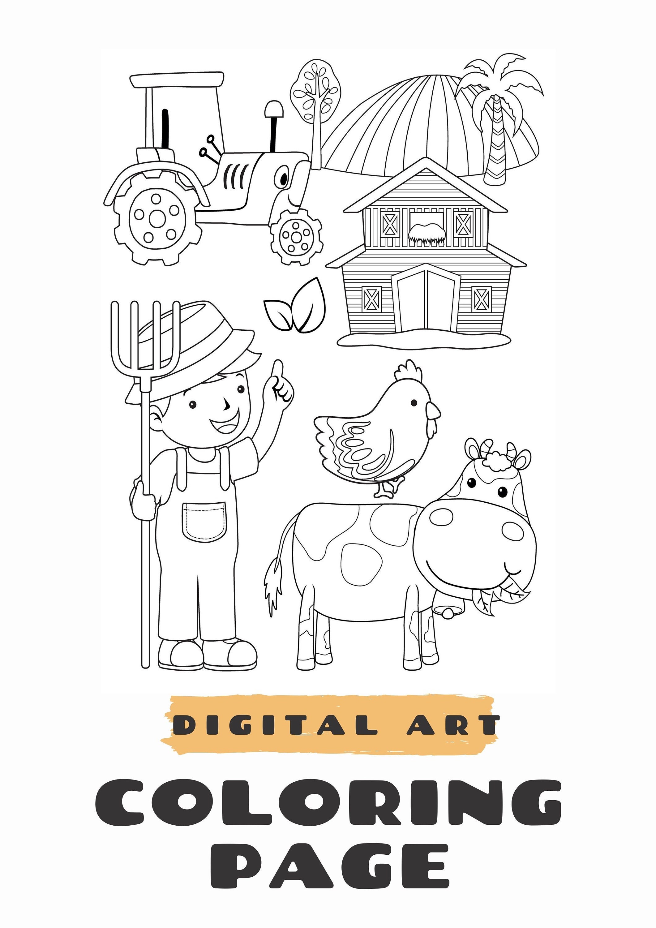 Summer Farmers Market-printable Adult Coloring Book Page-for Adults, Teens  and Kids-digital Download 
