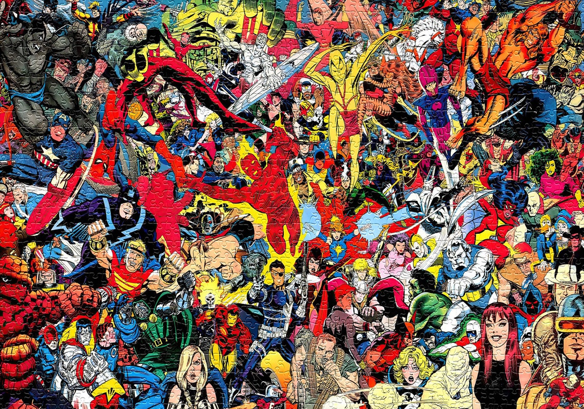 Superheroes 1000 Piece Jigsaw Puzzle Premium Jigsaw Puzzle Etsy