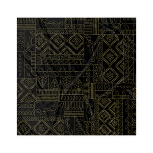 Panno per carta dei tarocchi dell'altare floreale nero e oro - The Golden Light Oracle Bandanna