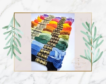 DMC Thread Floss, Embroidery Floss, Cross Stitch Floss, Sewing Skeins, Colour Threads, Stranded Cotton Floss, Needlework Floss