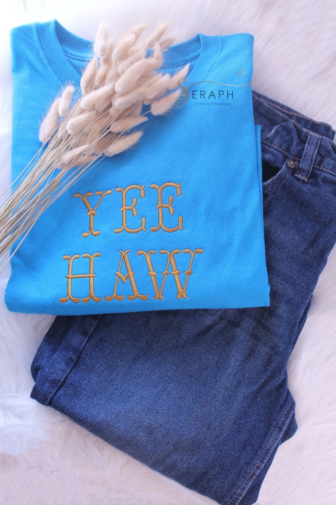 White YEE HAW State of mind Cowgirl Graphic Western Fashion Tee