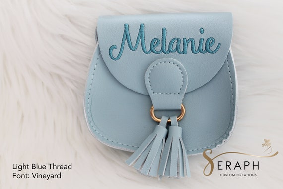 Personalized Cute Crossbody Bag for Little Girls Custom Dusty Blue Purse With Name on It Easter Gifts for Girls Vegan Leather Bag With Etsy