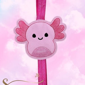 cute axolotl bookmark band, book gifts for book lovers, pink axolotl planner accessories, axolotl squish axolotl gifts, cute gifts for girls