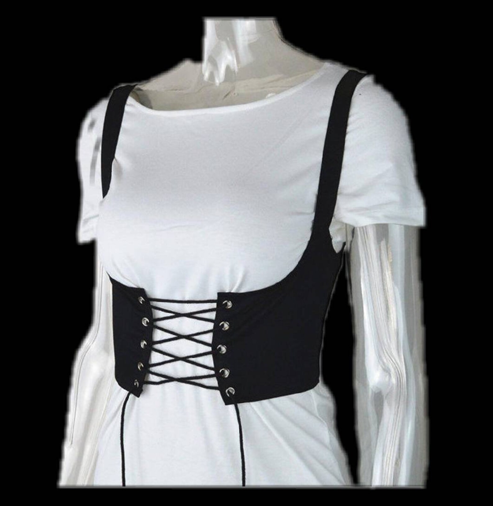 Lace Up Underbust Vest Crop Corset Etsy