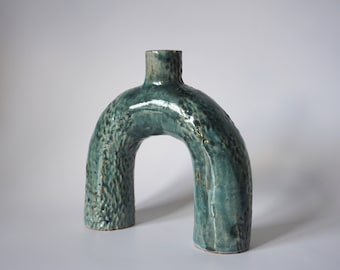 Ceramic Arch Shaped Vase - Handmade