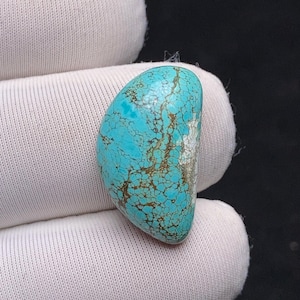 Natuurlijke Hubei Turquoise cabochon: 21,3 x 12,3 x 5,3 mm 8,85 karaat: deze natuurlijke schoonheid is bedoeld voor het maken van sieraden