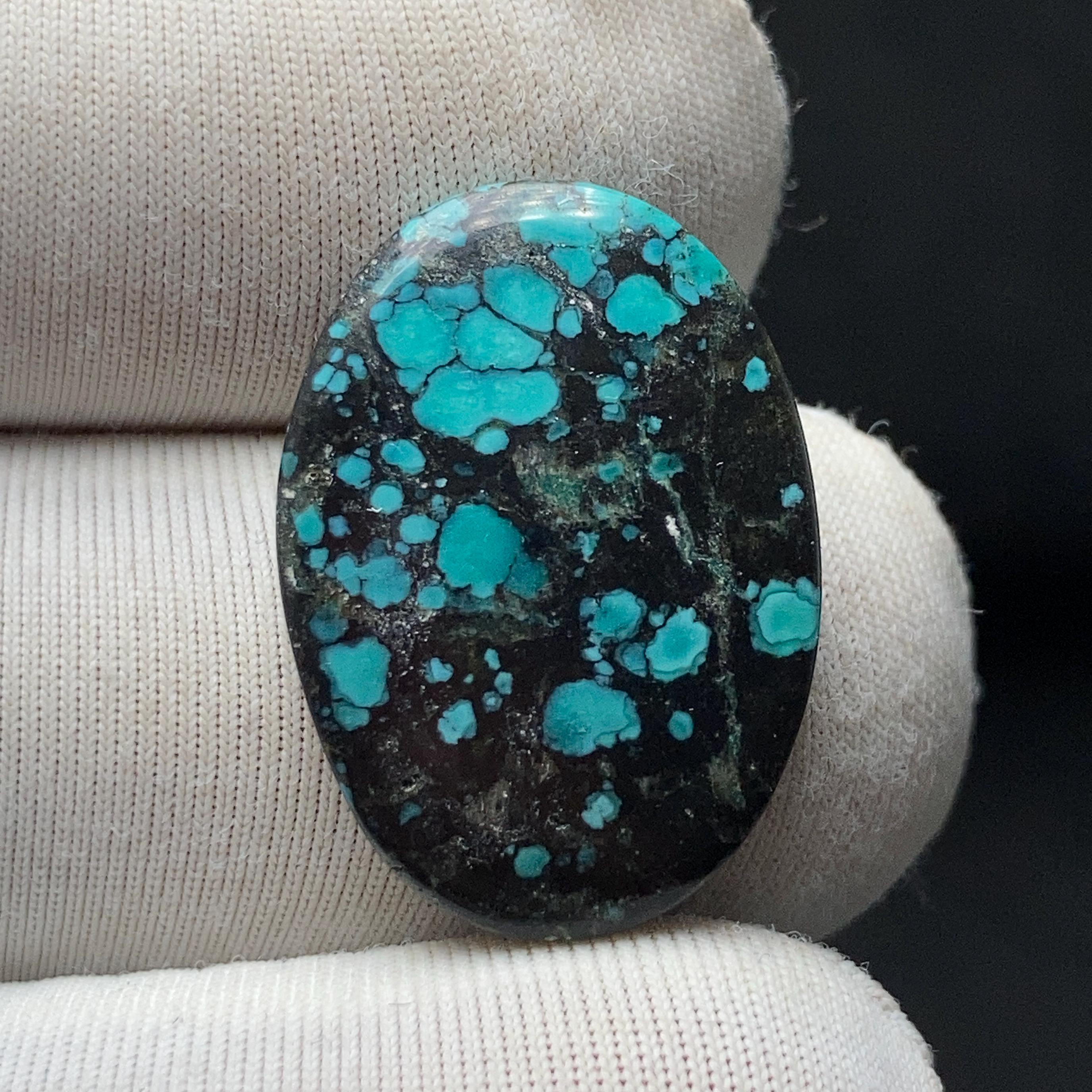 Cabochon Turquoise Toile D'araignée – 8 Mm – Pierre Créée En Labo – Lot De Plus De 25 Pièces