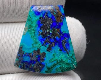 Azurite cabochon, 51.74 ct, Azurite Malachite, Pérou