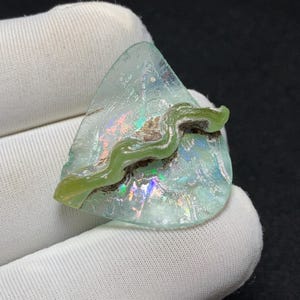Natural Roman glass - 26.1x26.7x6.5 mm 12.50 carat - Its Surface Shimmers with a Delicate Granular Texture and Best for Jewellery Making