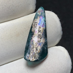 Natural Roman glass - 22.5x10x3.9 mm 5.49 carat - Its Surface Shimmers with a Delicate Granular Texture and Best for Jewellery Making