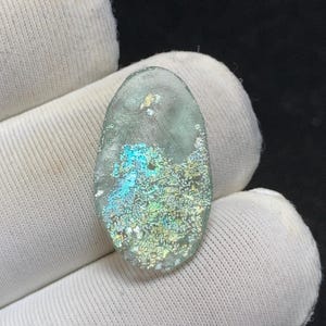 Natural Roman glass - 19.6x11.3x1.1 mm 2.42 carat - Its Surface Shimmers with a Delicate Granular Texture and Best for Jewellery Making