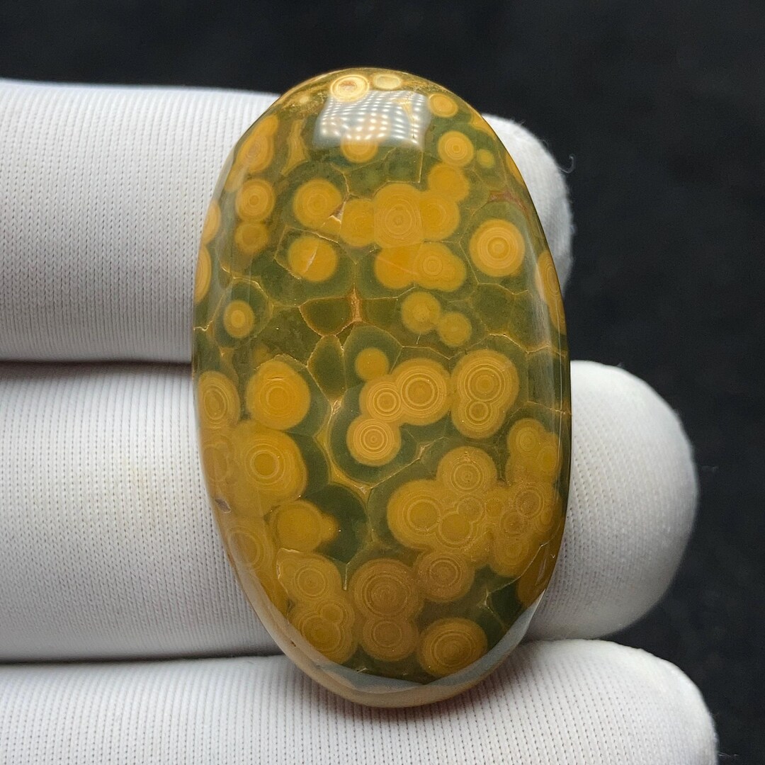 Flow Jasper Natural Ocean Jasper Cabochon - 35.7x21.2x7.5 MM 48.50 Carat -the ...