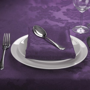 Purple Bentley Brocade Table Linen
