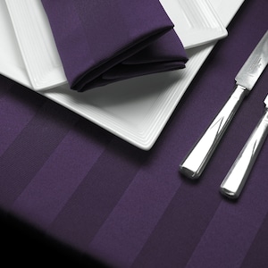 PURPLE 2-Tone STRIPE Tablecloth