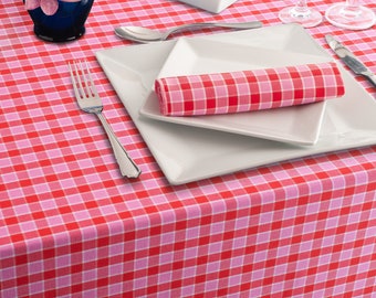 Red Check Tartan Table Linen Range
